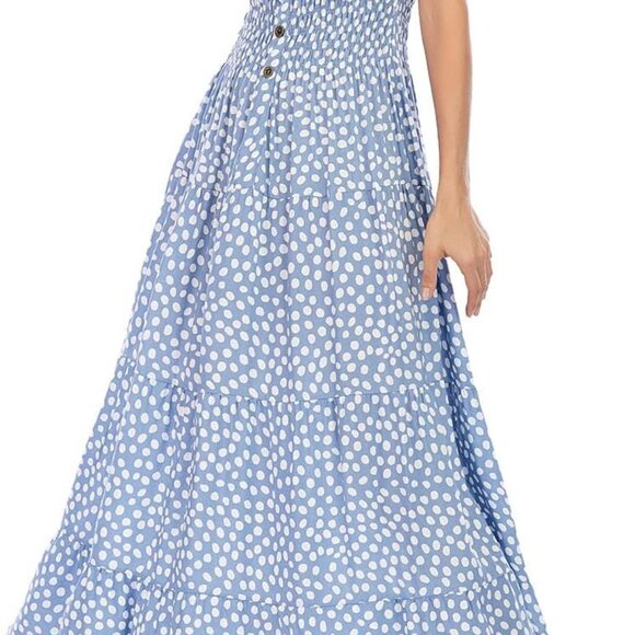 Dresses & Skirts - Women's Boho Floral Maxi Dress Viscose Casual Flowing Beach Vacation